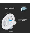 MR16 eller GU10 Downlight-sett - Uten lyskilde, hvit, Hull: Ø7,4 cm, Mål: Ø9,9 cm