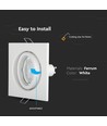 GU10/MR16 Firkantet downlight - Uten lyskilde, IP20, Hull: 7,4x7,4 cm, Mål: 9,9x9,9 cm