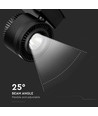 33W LED COB skinnespot, RA95 - Sort, 1800lm, kald hvit