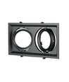 Dobbel innfellingsspot til 2x AR111 - Sort, aluminium, 32,5 x 17,4 cm, IP20, uten lyskilde