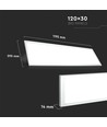 120x30 LED panel, 45W - 80lm/W, hvit kant, IP20 innendørs