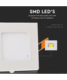6W 12x12cm LED innfellingspanel - Hull: 11x11 cm, Mål: 12x12 cm