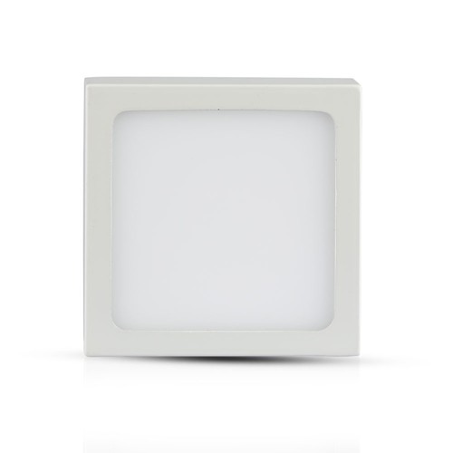 12W kvadratisk LED taklampe - 900lm, 140x140mm, flicker free, hvit kant