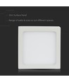 12W kvadratisk LED taklampe - 900lm, 140x140mm, flicker free, hvit kant