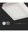 12W kvadratisk LED taklampe - 900lm, 140x140mm, flicker free, hvit kant