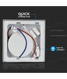 12W kvadratisk LED taklampe - 900lm, 140x140mm, flicker free, hvit kant