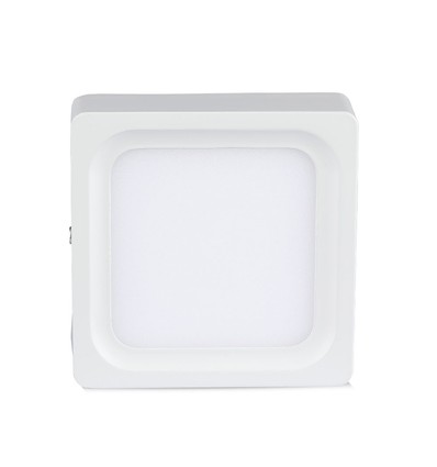15W kvadratisk LED påbygningspanel - 1500lm, 15,5x15,5cm, hvit kant, varm hvit