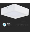 15W kvadratisk LED påbygningspanel - 1500lm, 15,5x15,5cm, hvit kant, varm hvit