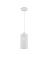 E27 pendel i matt hvit metall - Ø13cm, 1 meter ledning, IP20 innendørs, 5 års garanti