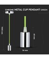 E27 Metall Pendellampe - Krom, Grønn