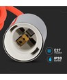 E27 pendeloppheng i krom med oransje ledning - Ø3,6 cm, uten lyskilde, IP20
