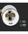 E27 pendeloppheng i krom med beige ledning - Maks. 60W, Ø3,6cm, uten lyskilde