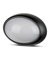 8W oval LED taklampe - IP54, sort, 18,7 x 12,6 cm, vegg/takmontering, inkl. lyskilde