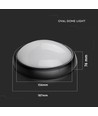 8W oval LED taklampe - IP54, sort, 18,7 x 12,6 cm, vegg/takmontering, inkl. lyskilde