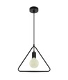 E27 pendel lampe, geometrisk trekant - Matt sort, moderne design, metall finish