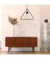 E27 pendel lampe, geometrisk trekant - Matt sort, moderne design, metall finish