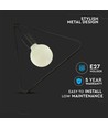 E27 pendel lampe, geometrisk trekant - Matt sort, moderne design, metall finish