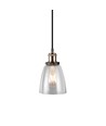 Transparent Glass-Metal pendel - E27 fatning, max 60W, glass og metall, uten lyskilde