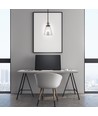 Transparent Glass-Metal pendel - E27 fatning, max 60W, glass og metall, uten lyskilde