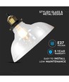 Ø24,5cm E27 pendel i glass - Transparent, max 60W, 110cm høyde, metallbase