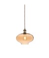 Ø26cm Glass pendel, E27 - Amber, 115cm høyde, uten lyskilde