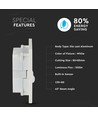 3W LED indbygningsspot med sensor - 4000K, 130 grader sensor, aluminium, hvit kant