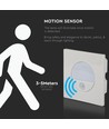 3W LED indbygningsspot med sensor - 4000K, 130 grader sensor, aluminium, hvit kant