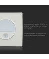 3W LED indbygningsspot med sensor - 4000K, 130 grader sensor, aluminium, hvit kant