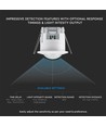 PIR taksensor til innbygging - 360°, max 300W LED, hvit, IP20, justerbar tid og lysstyrke