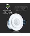 PIR taksensor med bevegelig hode, justerbar - 360 grader, maks 400W LED, hvit