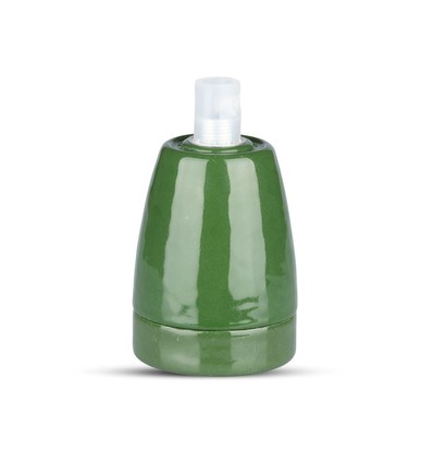 E27 sokkel i grønn porselen - Max 60W, Ø4,7 x 6,4 cm, IP20 innendørs