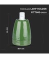 E27 sokkel i grønn porselen - Max 60W, Ø4,7 x 6,4 cm, IP20 innendørs