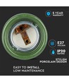 E27 sokkel i grønn porselen - Max 60W, Ø4,7 x 6,4 cm, IP20 innendørs