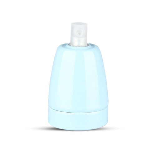 E27 porselenssokkel - Blå, max 60W, Ø4,7 x 6,4 cm, IP20 innendørs