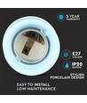 E27 porselenssokkel - Blå, max 60W, Ø4,7 x 6,4 cm, IP20 innendørs