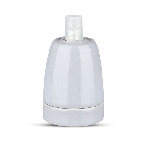 Porselens Lampeholder E27 - Lampe, Grå