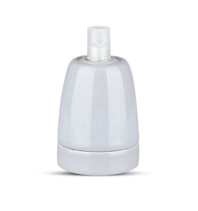 Porselens Lampeholder E27 - Lampe, Grå