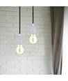 Porselens Lampeholder E27 - Lampe, Grå