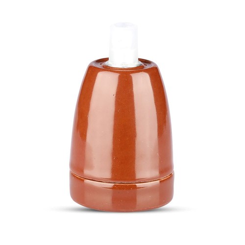 E27 porselensfatning, brun - Max 60W, Ø4,7 x 6,4 cm, IP20 innendørs