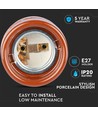 E27 porselensfatning, brun - Max 60W, Ø4,7 x 6,4 cm, IP20 innendørs
