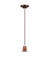 E27 porselen pendeloppheng, brun - Max 60W, Ø4,7cm, 68cm ledning, uten lyskilde