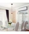 E27 porselen pendeloppheng, brun - Max 60W, Ø4,7cm, 68cm ledning, uten lyskilde