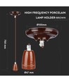 E27 porselen pendeloppheng, brun - Max 60W, Ø4,7cm, 68cm ledning, uten lyskilde