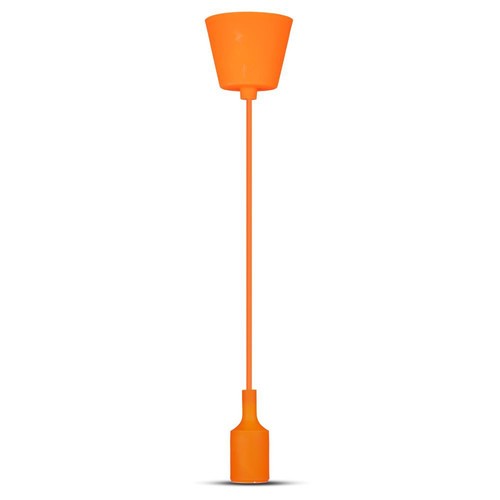 E27 pendeloppheng i oransje silikon, 60W - 100cm, IP20, uten lyskilde