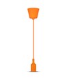 E27 pendeloppheng i oransje silikon, 60W - 100cm, IP20, uten lyskilde