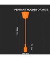 E27 pendeloppheng i oransje silikon, 60W - 100cm, IP20, uten lyskilde