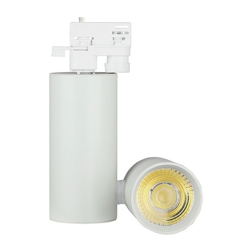 30W 1-fase skinnespot, RA95 - 24 grader, hvit, 6400K, 5 års garanti