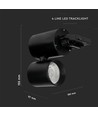 15W LED skinnespot, RA95 - 24 grader, Sort, 5 års garanti