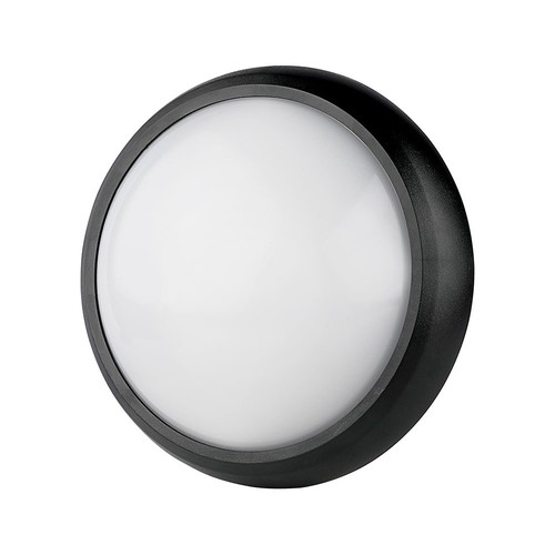 12W LED taklampe - IP54, Ø22cm, sort kant, 3000K, inkl. lyskilde