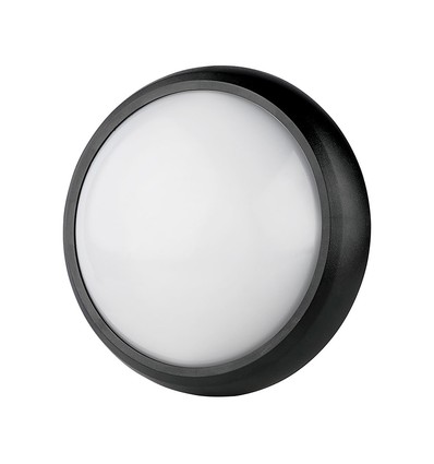 12W LED taklampe - IP54, Ø22cm, sort kant, 3000K, inkl. lyskilde